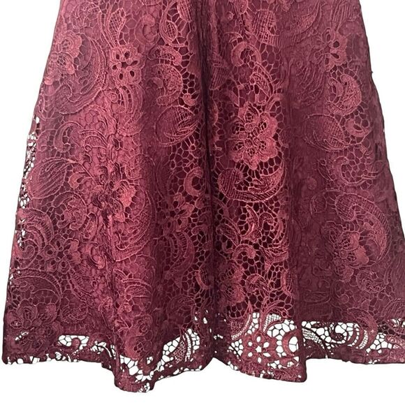 Haute Nites Sz 3 Dress Floral Lace High Neck Keyhole Fairygoth Fit & Flare - Picture 9 of 10